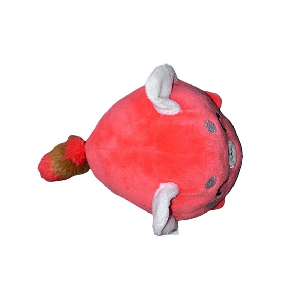 TeeTurtle Reversible Red Panda Plushie Happy Mad Mood Stuffed Toy Orange Gray - Picture 3 of 11